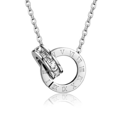 MIA - Set collar y aretes Romanos Plateado