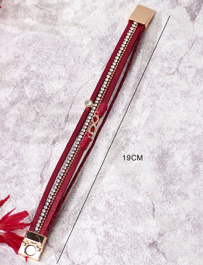 Mia - Brazalete a capas Infinity Rojo