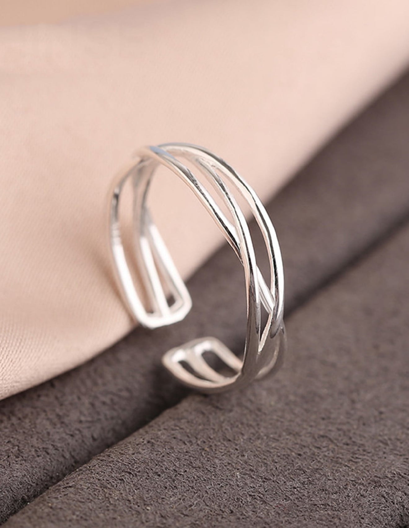 Sortija de dama Cruzado en Plata 925