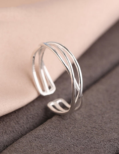 Sortija de dama Cruzado en Plata 925