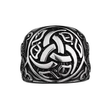 Anillo Vikingo Runas Nórdicas Plateado