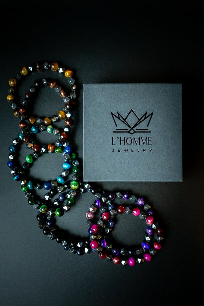 Pulsera Signature Diamond Onix y Hematita