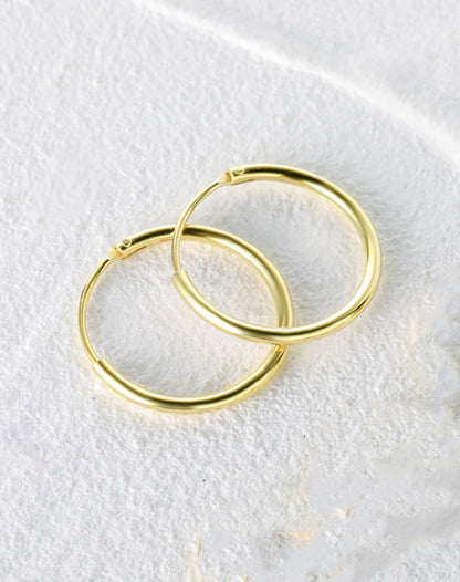 MIA - Pendientes de Plata de ley 925 aro Minimalista