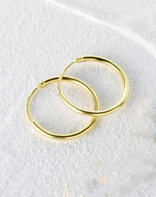 MIA - Pendientes de Plata de ley 925 aro Minimalista