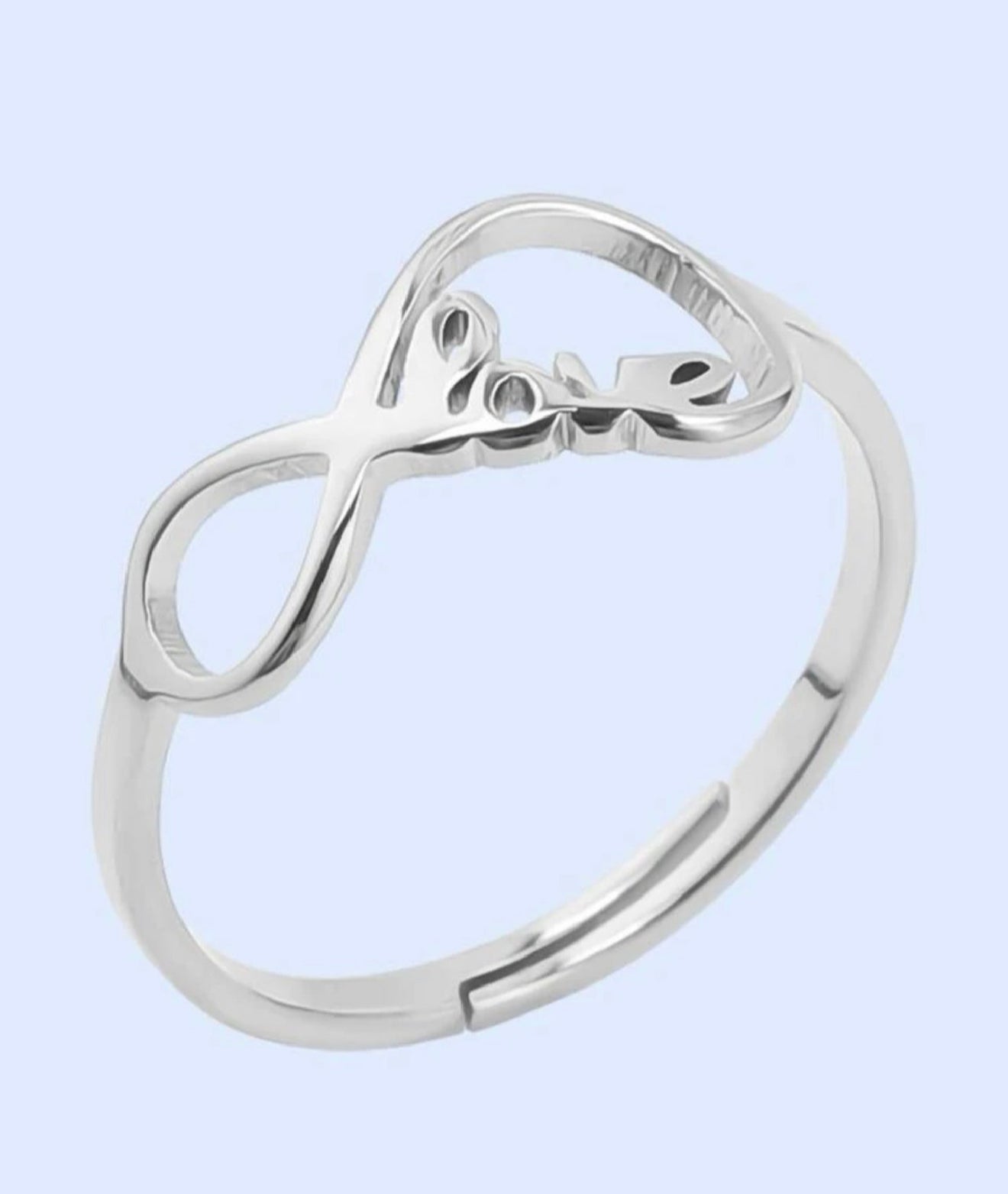 Sortija de dama en acero inoxidable Infinity Love