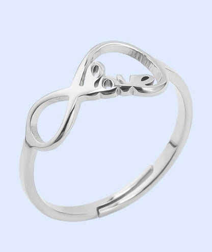 Sortija de dama en acero inoxidable Infinity Love