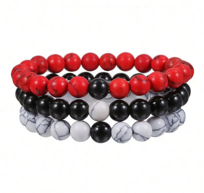 Pulsera 3 piezas con cuenta de hombres