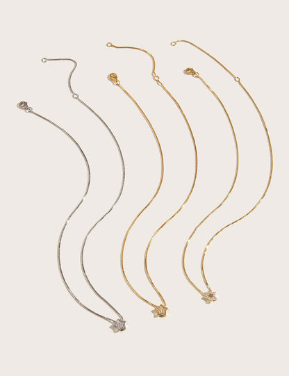 Mia Collar de Plata con dije de estrella Dorado