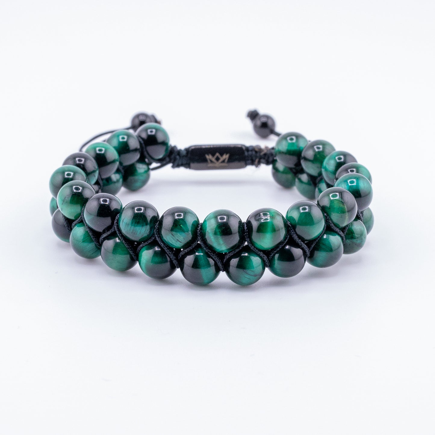 Pulsera Signature Doble Ojo de Tigre Verde