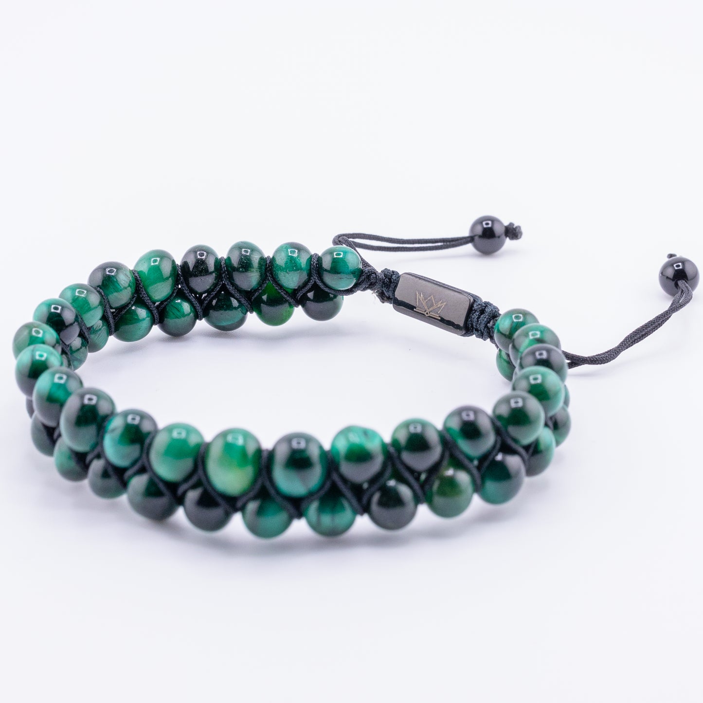 Pulsera Signature Doble Ojo de Tigre Verde