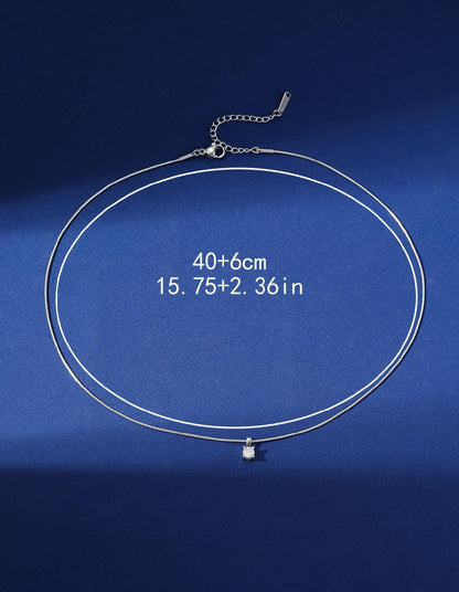 Mia Collar con piedra de circonio en acero inoxidable