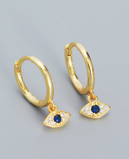 MIA - Pendientes Ojo turco en Plata con Baño de oro de 14 Kl