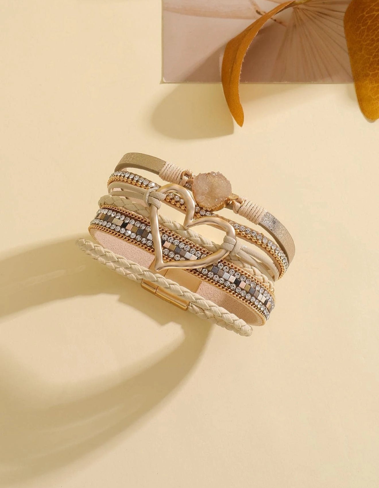 Mia - Brazalete a capas Katia con adorno de corazón