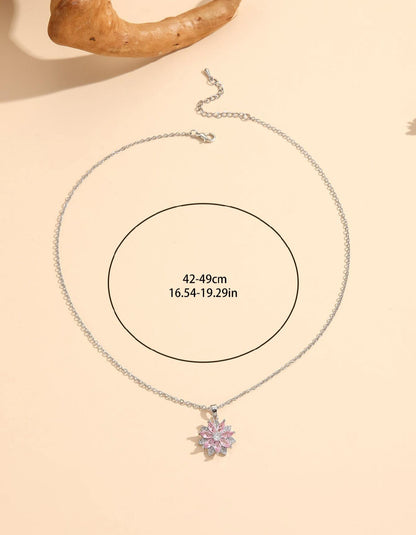 Mia Collar plateado con dije de flor y piedra amatista