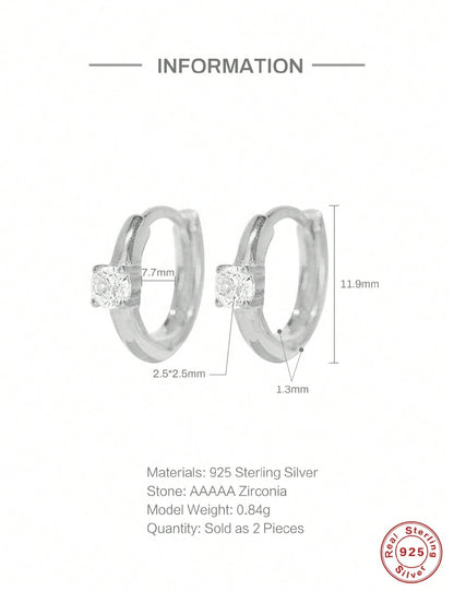 MIA - Pendientes de aro en Plata con Circonia