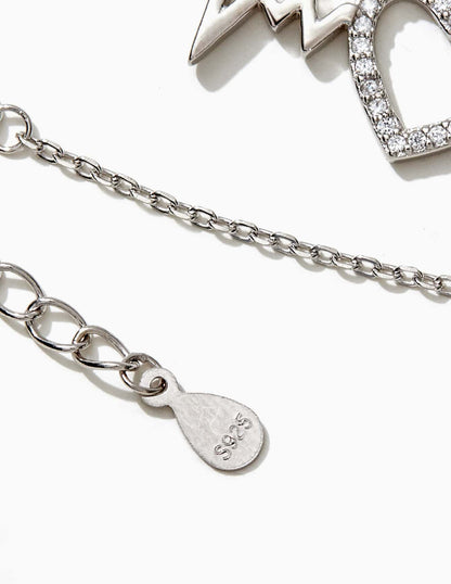 MIA - Pulsera de Plata con detalle de Corazón plateado