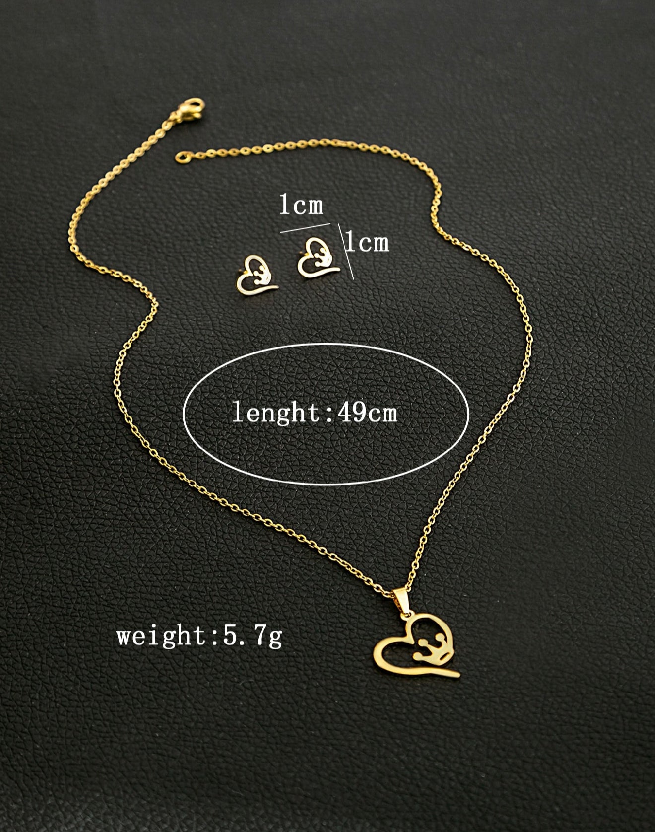 Mia Set de 3 piezas Love Queen en Acero Inoxidable Dorado