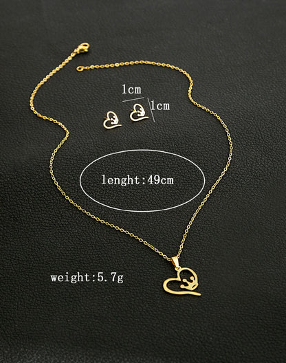 Mia Set de 3 piezas Love Queen en Acero Inoxidable Dorado