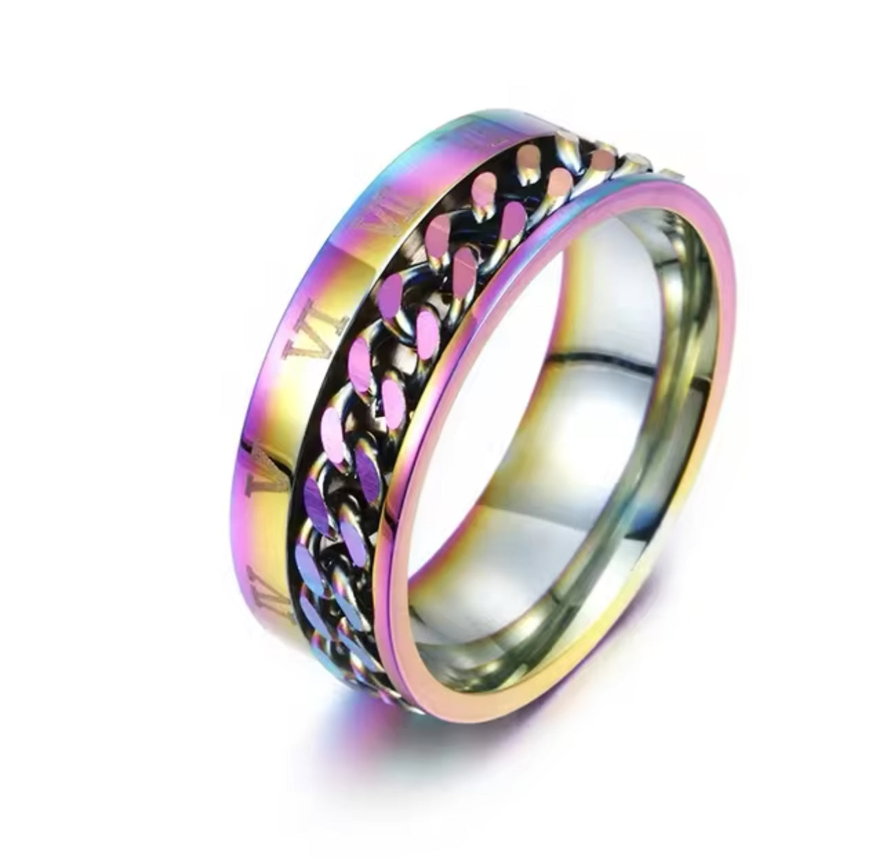 Anillo para Hombres con diseño de cadena tornasol