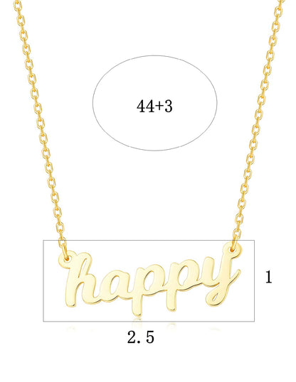 Mia Collar Happy en Plata con baño de Oro de 14Kl