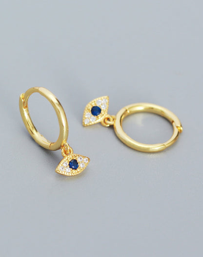 MIA - Pendientes Ojo turco en Plata con Baño de oro de 14 Kl