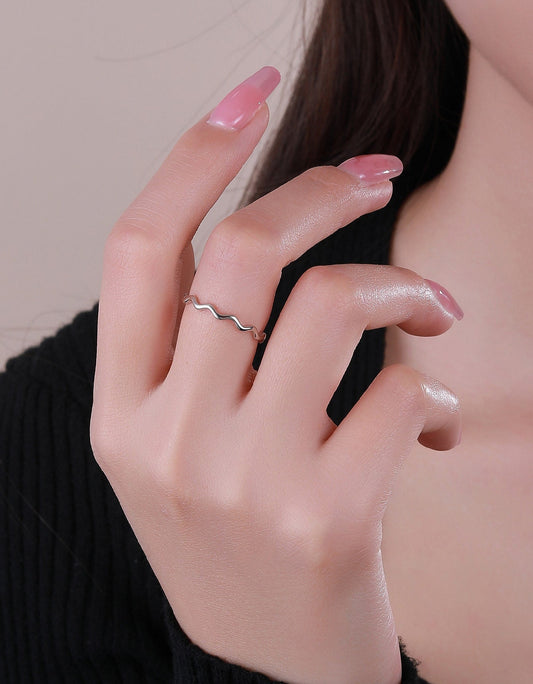 Sortija de dama en Plata diseño Zig zag