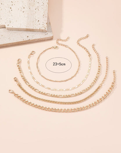 Mia Set de Tobillera en Acero Inoxidable Dorado