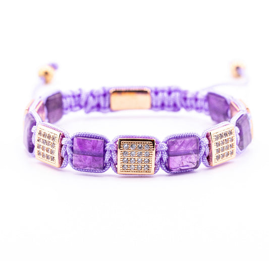 Mia Luxury Gemcube Amatista Rose Gold