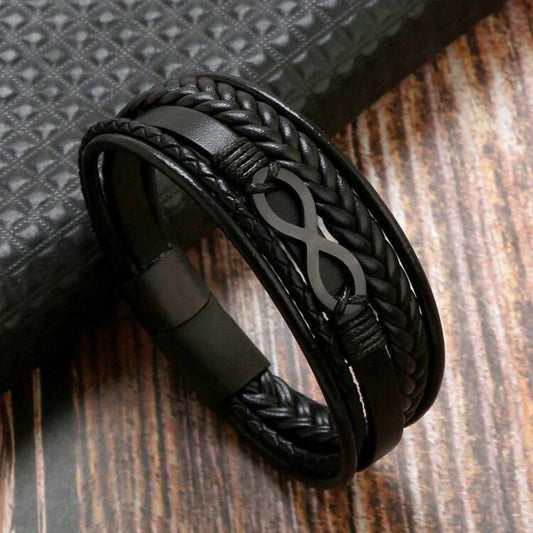 Pulsera a capas infinito símbolo negra