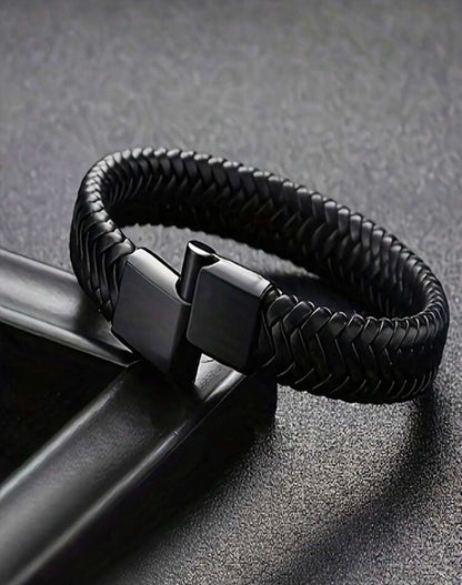 Pulsera trenzada negra