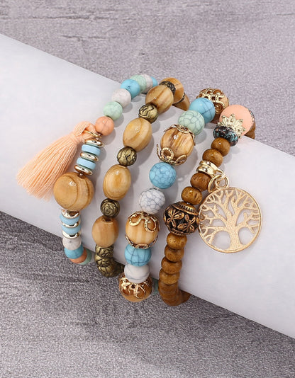 MIA - Set de Pulseras con cuentas y  árbol de la vida