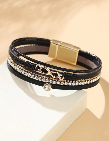 Mia - Brazalete a capas Infinity Negro
