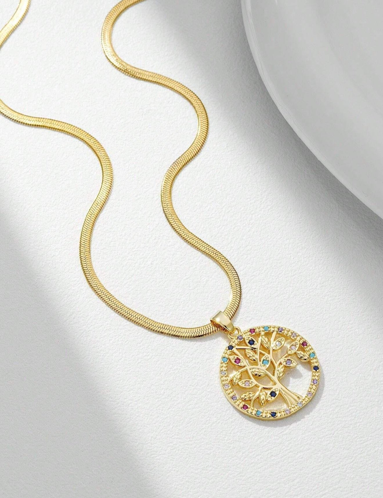 Mia Collar Árbol de la Vida Baño de Oro 18k