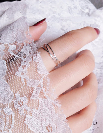 Sortija de dama Cruzado en Plata 925