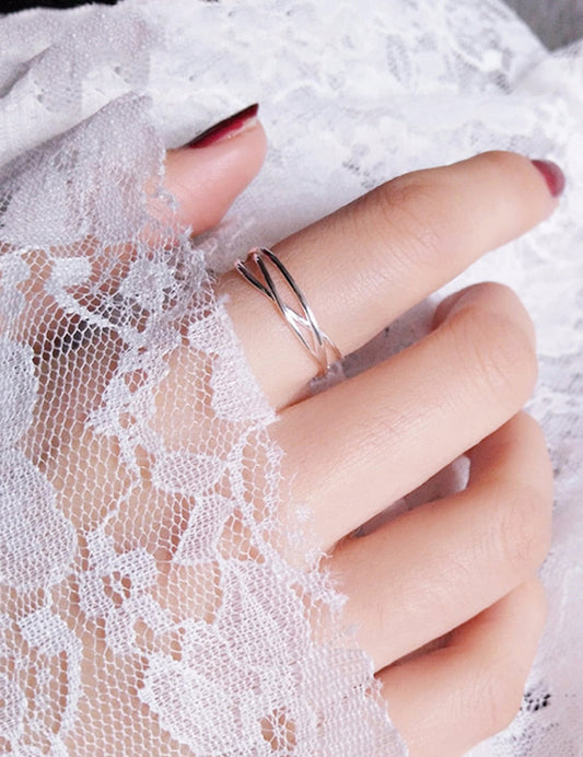 Sortija de dama Cruzado en Plata 925