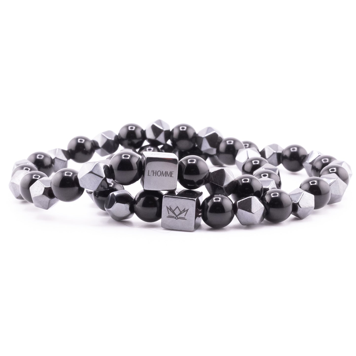 Pulsera Signature Diamond Onix y Hematita