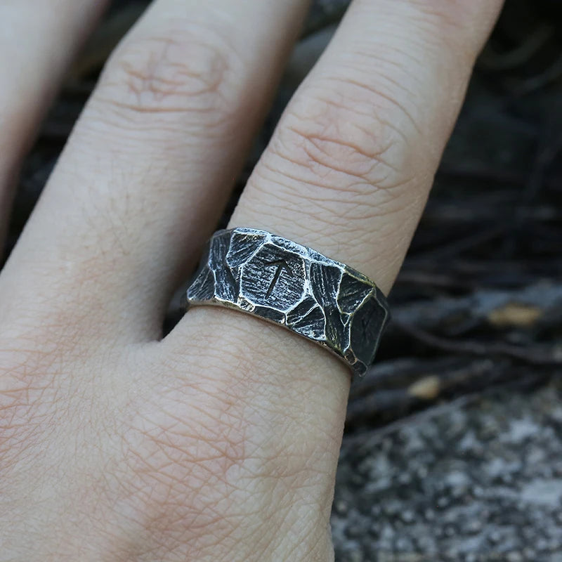 Anillo Vikingo Antique Runas Nórdicas