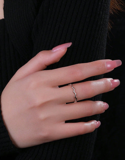 Sortija de dama en Plata diseño Zig zag