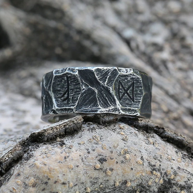 Anillo Vikingo Antique Runas Nórdicas