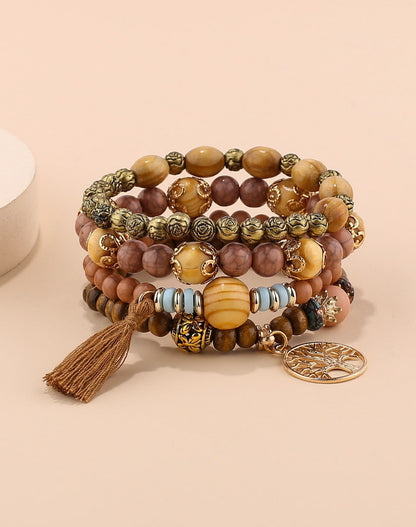MIA - Set de Pulseras con cuentas y  árbol de la vida