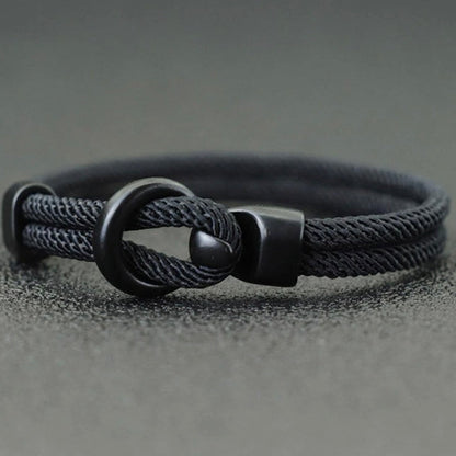 Pulsera minimalista de poliéster negra