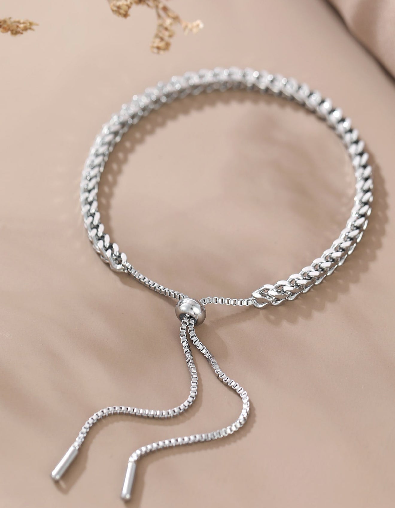 MIA - Brazalete ajustable trenzada en Acero Inoxidable