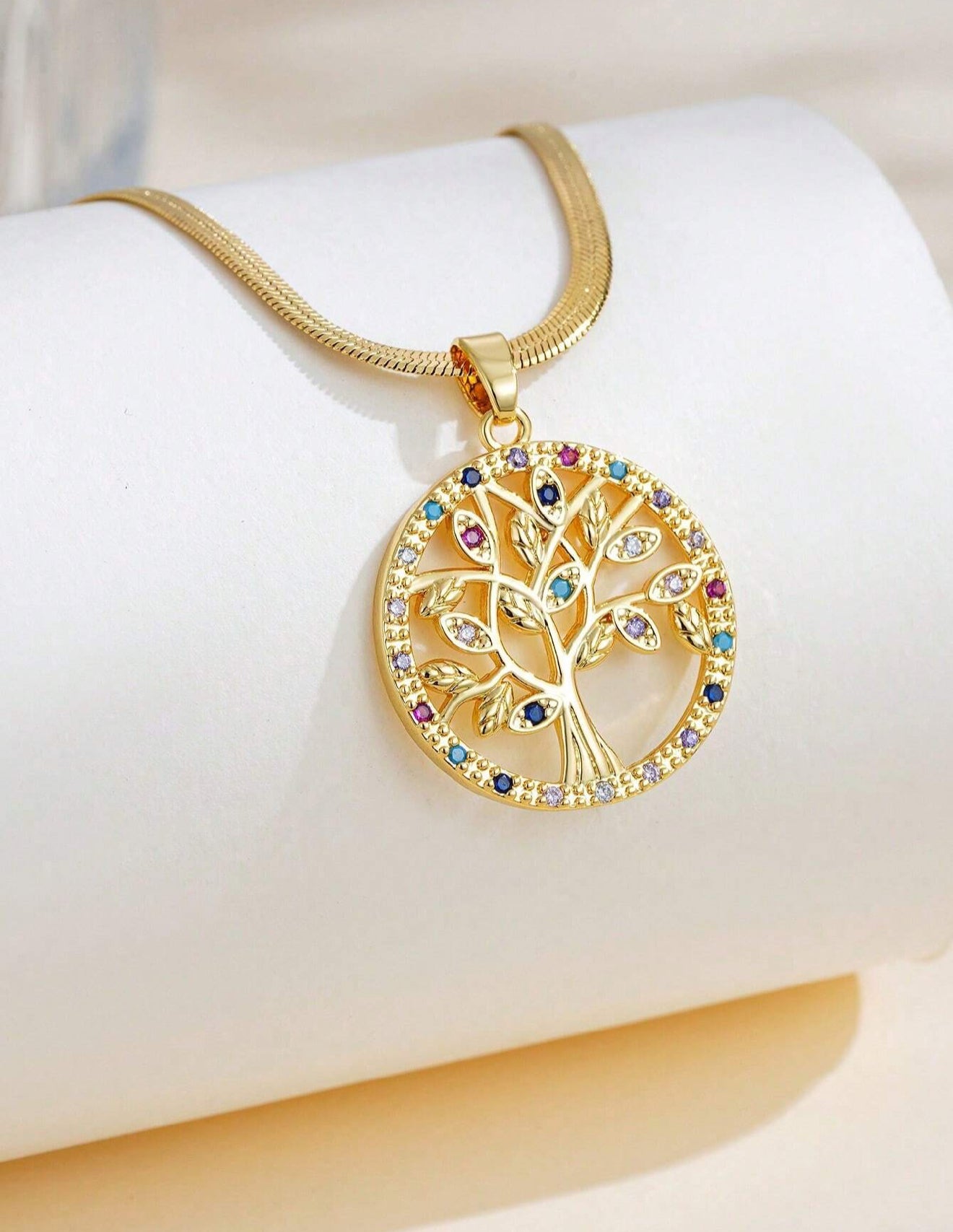 Mia Collar Árbol de la Vida Baño de Oro 18k