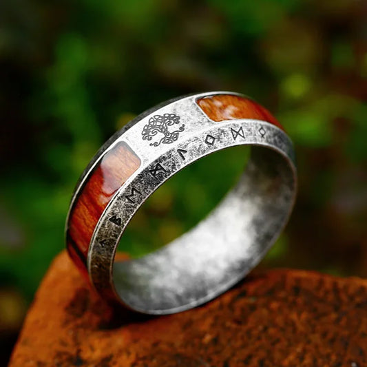 Anillo Vikingo Árbol de la Vida Madera