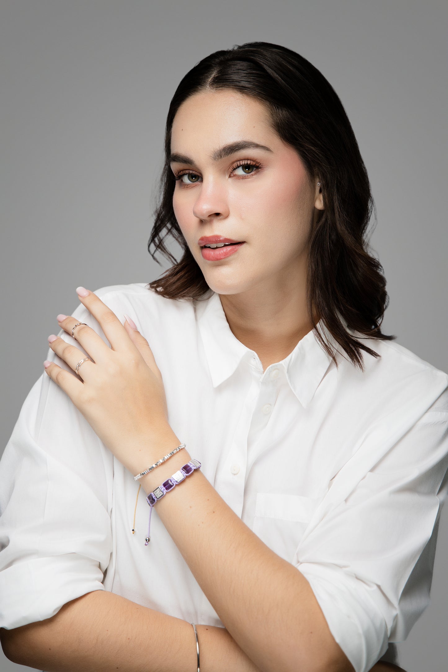 Mia Luxury Gemcube Amatista Silver