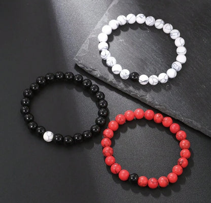 Pulsera 3 piezas con cuenta de hombres