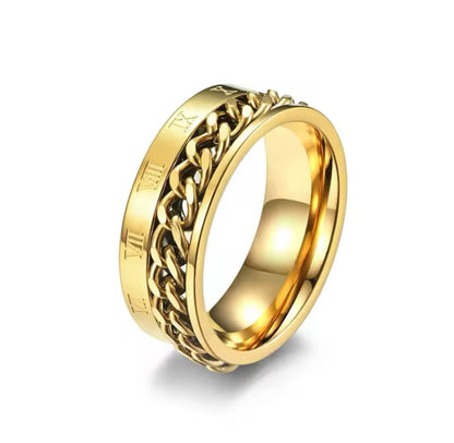 Anillo para Hombres con diseño de cadena Dorado