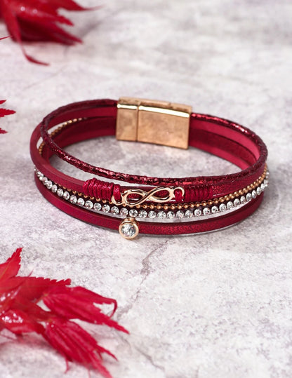 Mia - Brazalete a capas Infinity Rojo