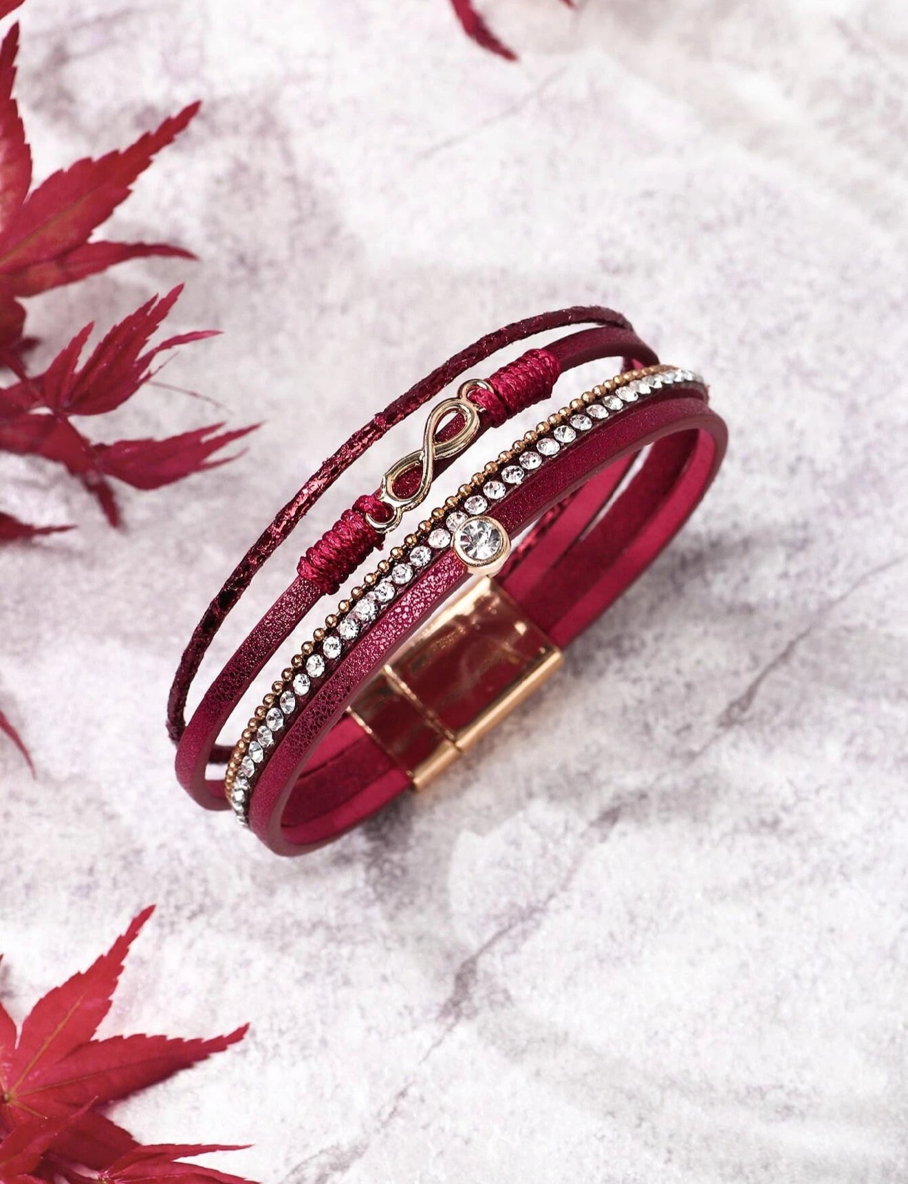 Mia - Brazalete a capas Infinity Rojo