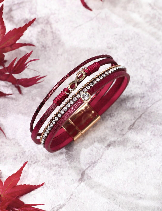 Mia - Brazalete a capas Infinity Rojo